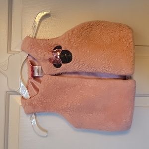 Disney Junior Minnie pink 💗 furry vest. 24 months